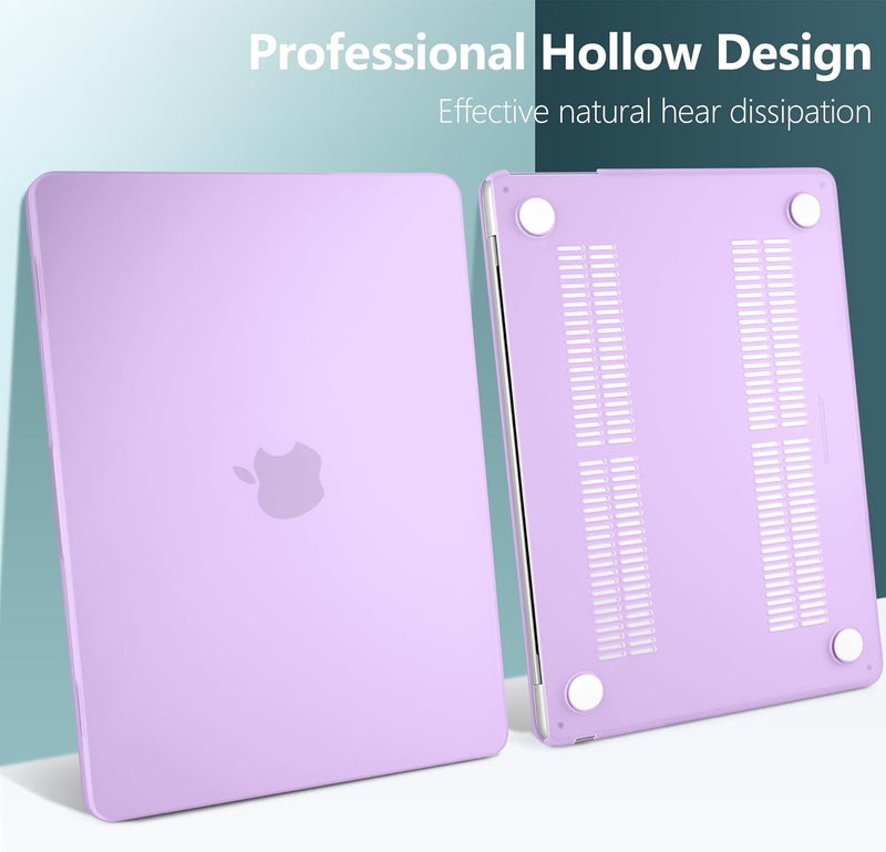 DONGKE Compatible with MacBook Air 13.6 inch Case M4 M3 M2 2025 2024 2023 2022 A3240 A3113 A2681, Plastic Hard Shell & Keyboard Cover for MacBook Air M4 13 inch Case, Matte Purple - Image 5